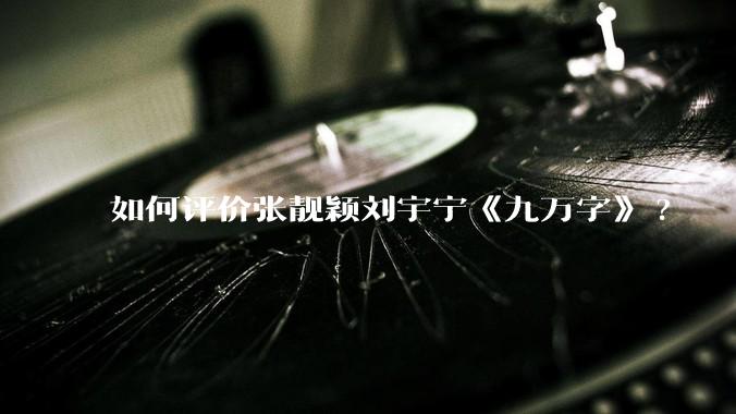 如何评价张靓颖刘宇宁《九万字》?