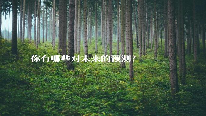 你有哪些对未来的预测？